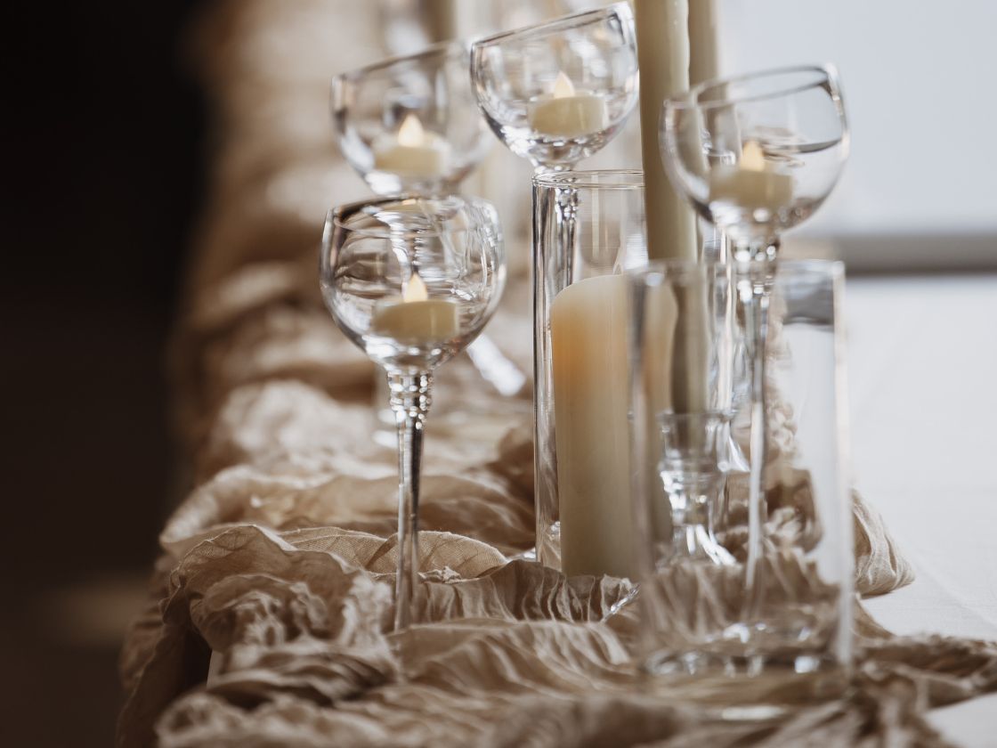 glasses with candles