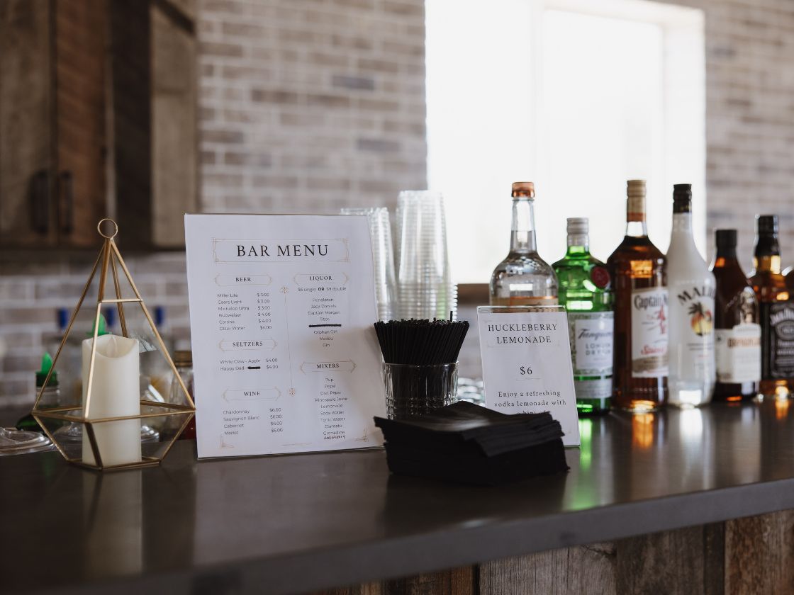 bar with mixing drinks