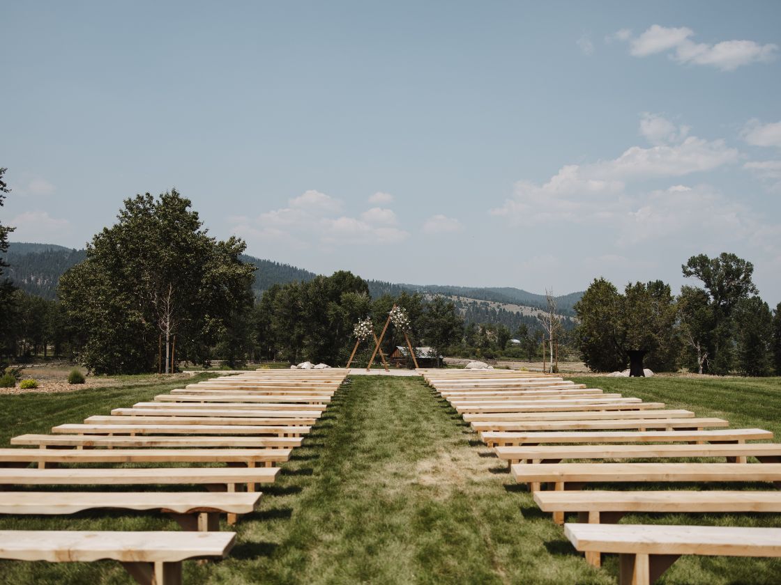 venue set up for a montana wedding