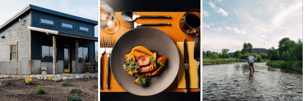 collage of rustic wedding amenities