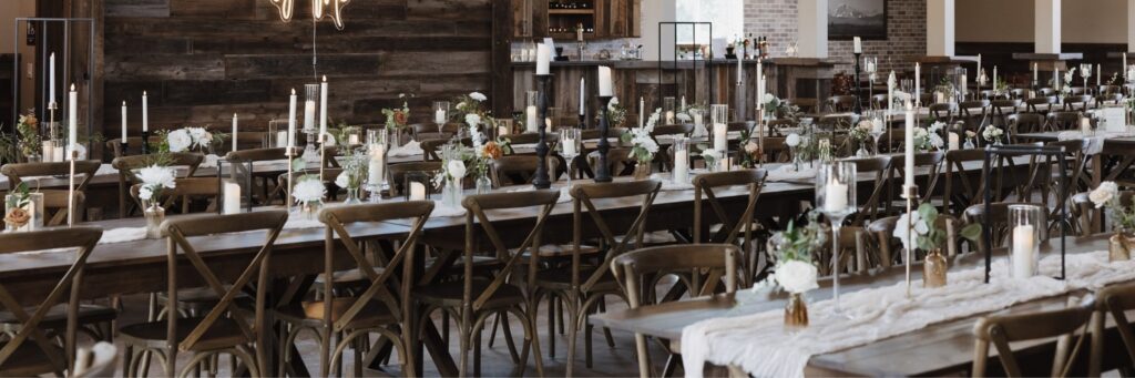 a decorated wedding reception