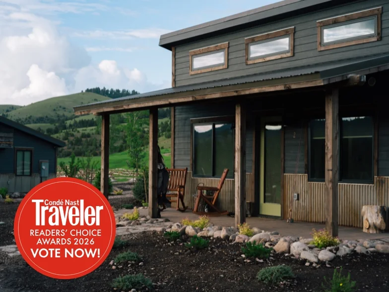 a cabin with a large element for an award nomination